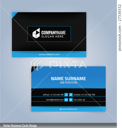 Blue and Black modern business card template Blue and Black modern business card template 27336552