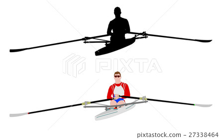 rower silhouette and illustration 27338464
