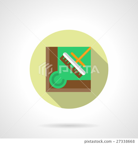 Billiard equipment flat round vector icon. Brush Billiard equipment flat round vector icon. Brush 27338668