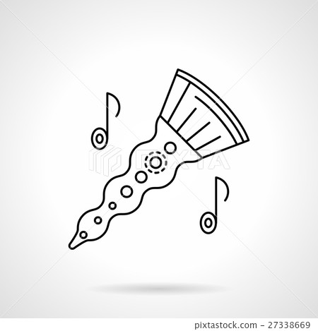 Woodwind horn flat line vector icon Woodwind horn flat line vector icon 27338669