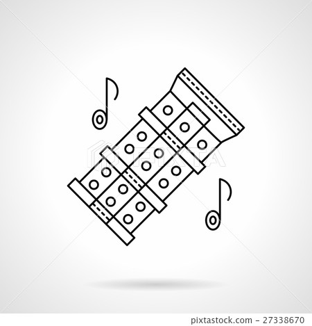 Chinese flute tunes flat line vector icon Chinese flute tunes flat line vector icon 27338670