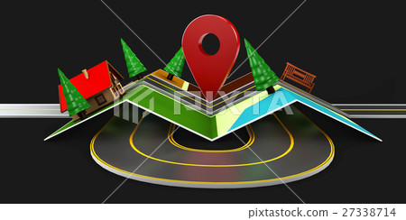 Street Map with GPS Icons. Navigation Street Map with GPS Icons. Navigation 27338714