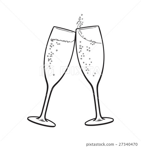 Pair of champagne glasses, holiday toast 27340470