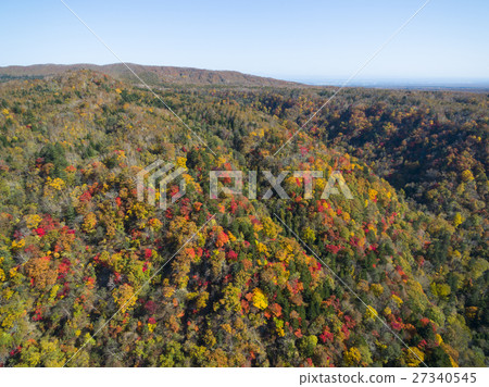 Eniwa Valley in the fall (aerial photograph) 27340545