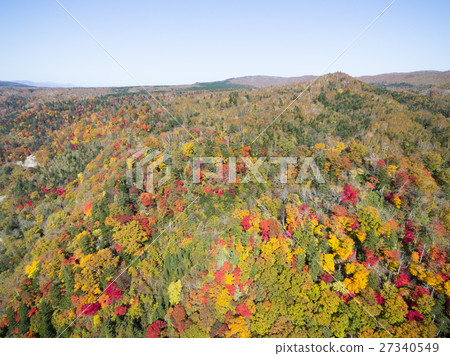 Eniwa Valley in the fall (aerial photograph) 27340549