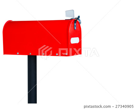 red mailbox isolated on white background. 27340905