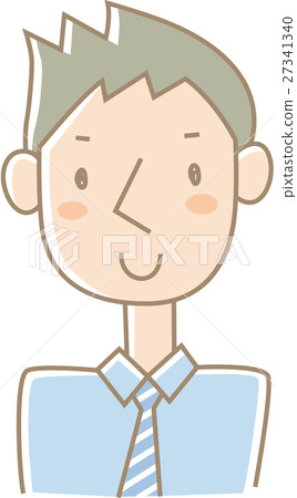 A young man tied a necktie (blue) 27341340