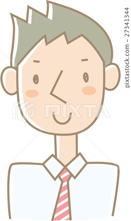A young man tied a necktie (red stripe) 27341344