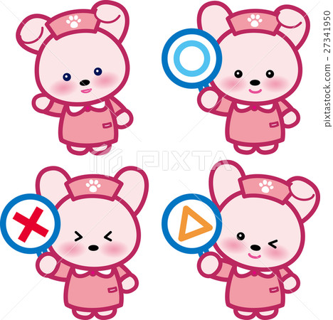 動物護士可愛動物護士先生兔先生○×△足跡 27341950