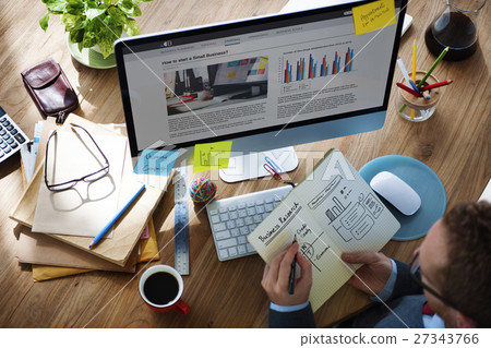 Business Plan Graph Growth Writing Notebook Concept 27343766