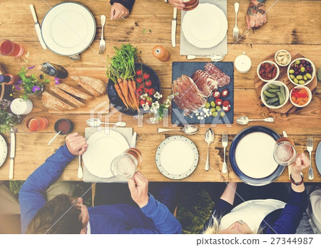 Group Of People Dining Concept 27344987