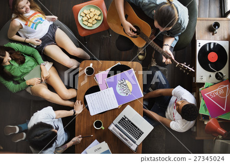 People Friendship Music Talking Entertainment Togetherness Concept 27345024