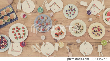 Food Party Celebration Table Setting Concept 27345246