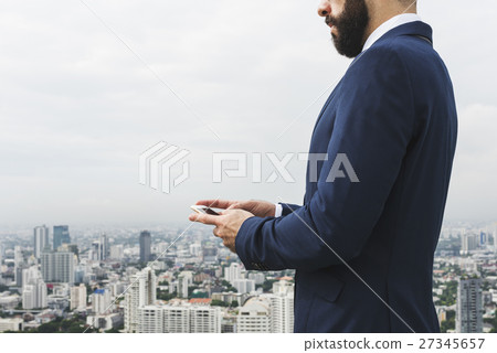 Business Person Talking Phone Concept Business Person Talking Phone Concept 27345657