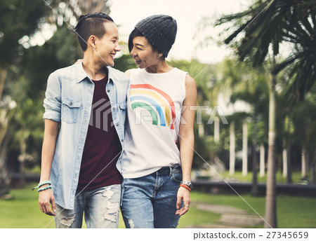 LGBT Lesbian Couple Moments Happiness Concept LGBT Lesbian Couple Moments Happiness Concept 27345659
