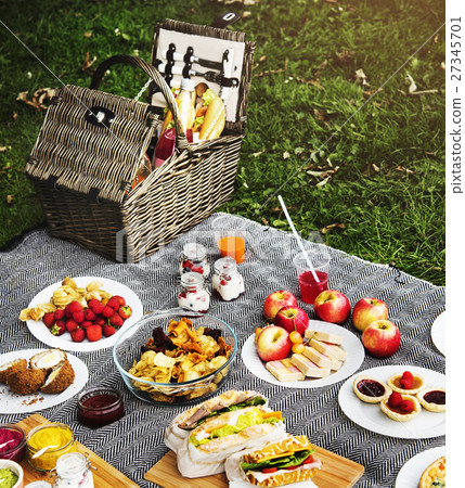 Picnic Lunch Meal Outdoors Park Food Concept 27345701