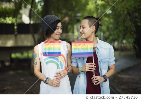LGBT Lesbian Couple Moments Happiness Concept LGBT Lesbian Couple Moments Happiness Concept 27345710