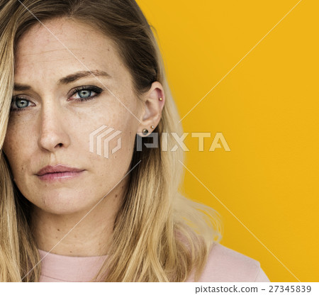 Woman Serious Studio Portrait Concept 27345839