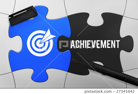 Achievement Success Goals Target Jigsaw Puzzle Concept 27345842