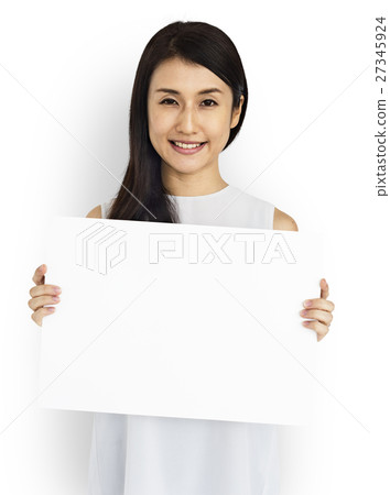 Woman Portrait Copy Space Studio Background Concept 27345924