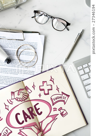 Care Medicine Help Kindness Icons Concept 27346194
