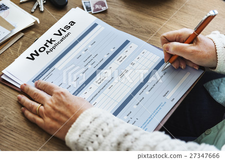 Work Visa Application Employment Recruitment Concept Work Visa Application Employment Recruitment Concept 27347666