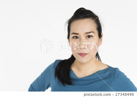 Asian Serious Female Standing Concept Asian Serious Female Standing Concept 27348499