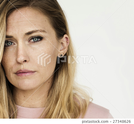 Woman Serious Studio Portrait Concept 27348626