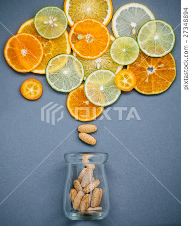 Healthy foods and medicine concept.  27348894