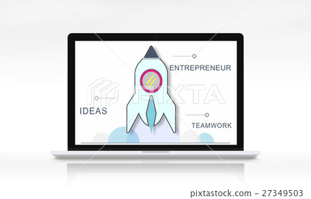 Rocket Spaceship Startup Business Strategy Graphic Concept Rocket Spaceship Startup Business Strategy Graphic Concept 27349503