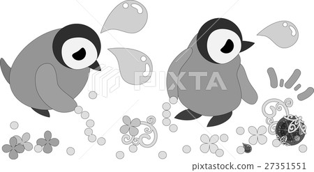 Cute baby penguin and broken necklace Cute baby penguin and broken necklace 27351551