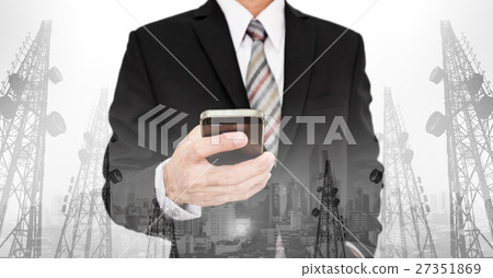 Businessman using smart phone  27351869