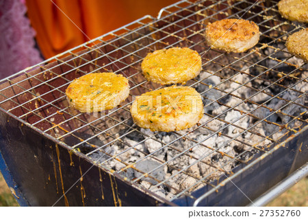 Sticky rice with egg grilled Asian traditional  27352760