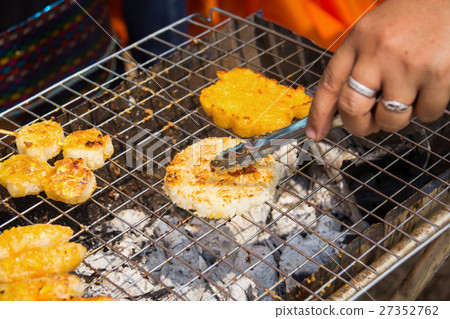 Sticky rice with egg grilled Asian traditional Sticky rice with egg grilled Asian traditional 27352762