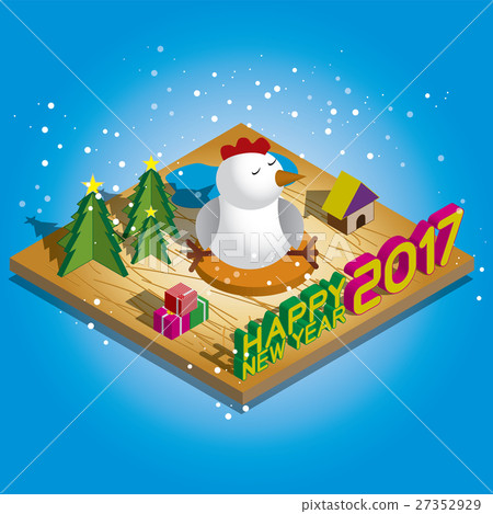 Isometric vector illustration Happy new year 2017 27352929