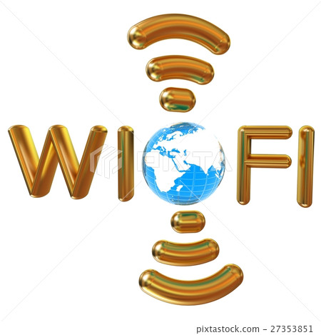 Gold wifi icon for new year holidays. Gold wifi icon for new year holidays. 27353851