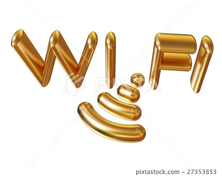 Gold wifi icon for new year holidays. Gold wifi icon for new year holidays. 27353853
