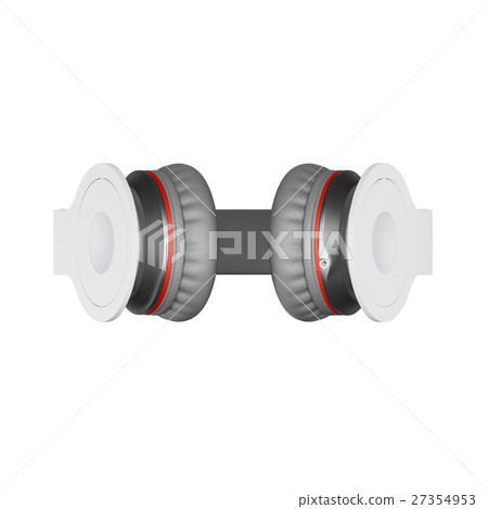White with gray wireless headphones isolated on 27354953