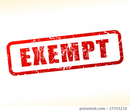 exempt text buffered on white background 27355219