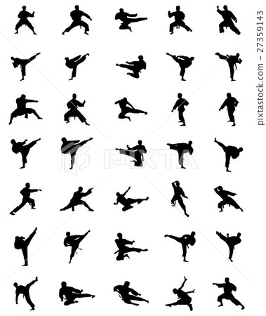 Black karate silhouettes 27359143