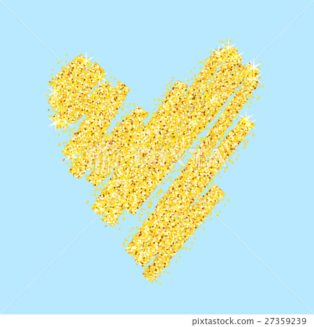 Vector gold heart on blue background. Vector gold heart on blue background. 27359239