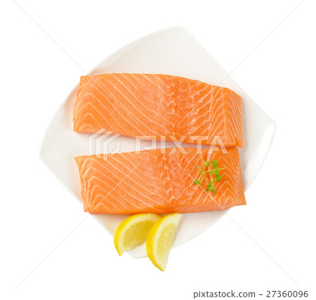 two fresh salmon fillets two fresh salmon fillets 27360096