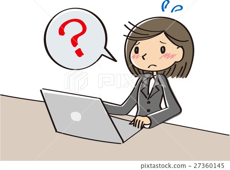 Female employee who is suffering from PC trouble 27360145