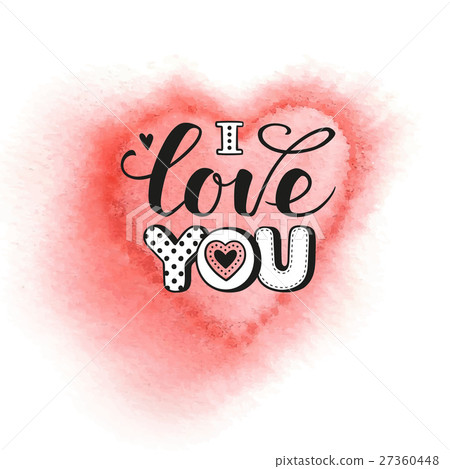 I love you calligraphic Lettering - Stock Illustration [27360448] - PIXTA