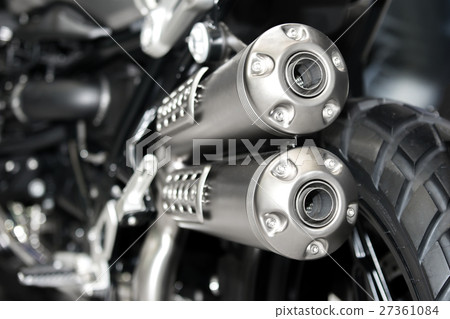 Closeup of exhaust or intake of racing motorcycle. 27361084