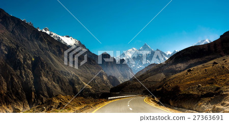View on the new silk road or Karakoram highway 27363691