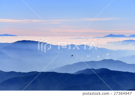 投擲到雲彩海的野生鳥 27364947