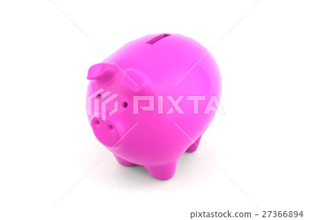 Pink piggy bank isolated 27366894