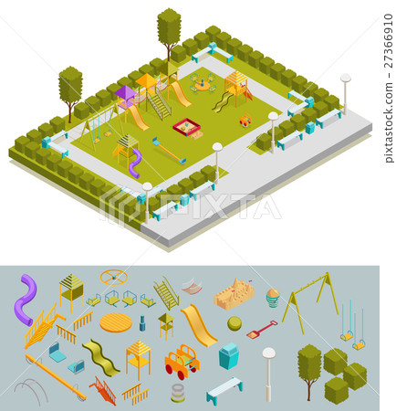 Colored Isometric Playground Composition Colored Isometric Playground Composition 27366910