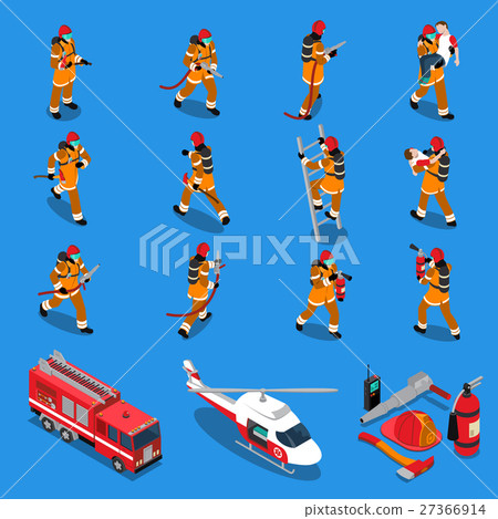 Fireman Isometric Set 27366914